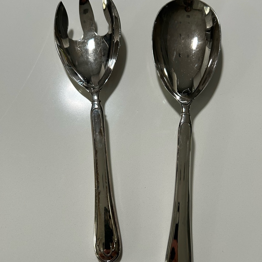 Silver Plated Salad Fork and Spoon.